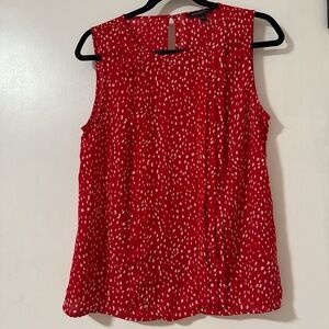 Banana Republic Red and White Sleeveless Blouse